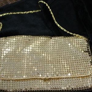 Golden tiled evening purse